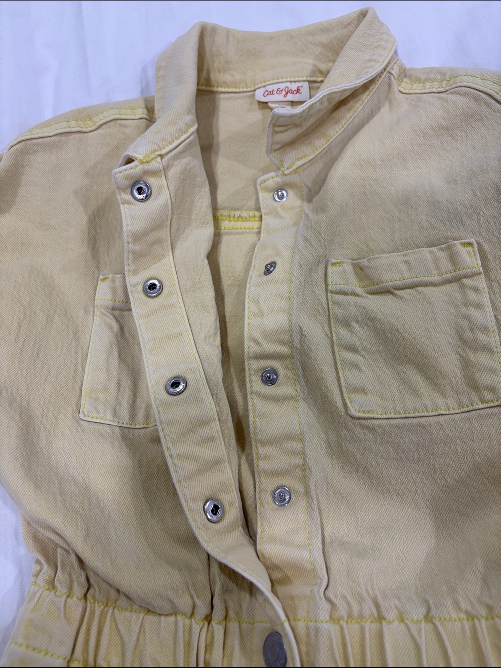 Cat & Jack girls Yellow Short-Sleeve Romper size 8 - Picture 4 of 5